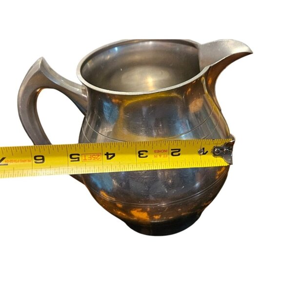 Vintage Pewter Pitcher Pairpoint Jug 7" Tall 4" Diameter - Picture 4 of 11